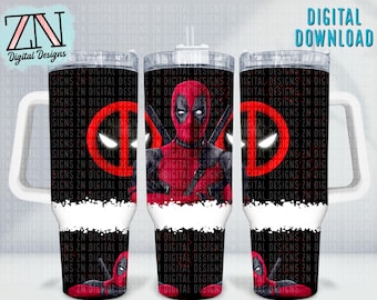 Movie Inspired | 40oz Tumbler Wrap | Digital Download | PNG | Digital Image | Comic Book Character | With Handle Cutouts | Straight & Curved