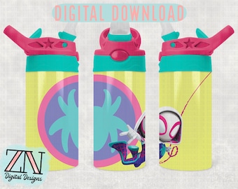 Girl Superhero Tumbler Wrap | 12oz Kids Tumbler Design (Digital Download)