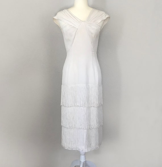 Authentic 1930s White Fringed Flapper Dress