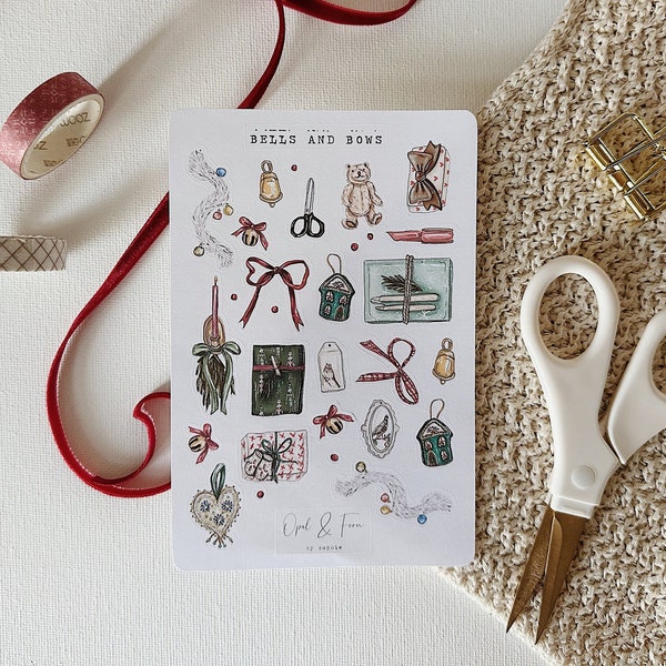 Bells and Bows Sticker Sheet