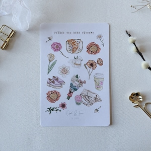 Ik heb een stickervel met bloemen uitgekozen