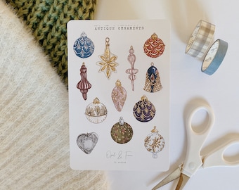 Antique Ornaments Sticker Sheet