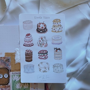 Kleine Kuchen Stickerbogen