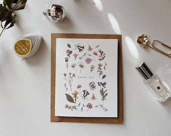 Dried Flowers Thank You Card