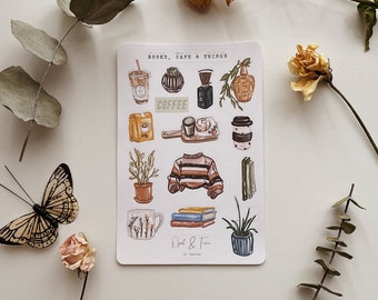 Books, Cafe & Things Sticker Sheet