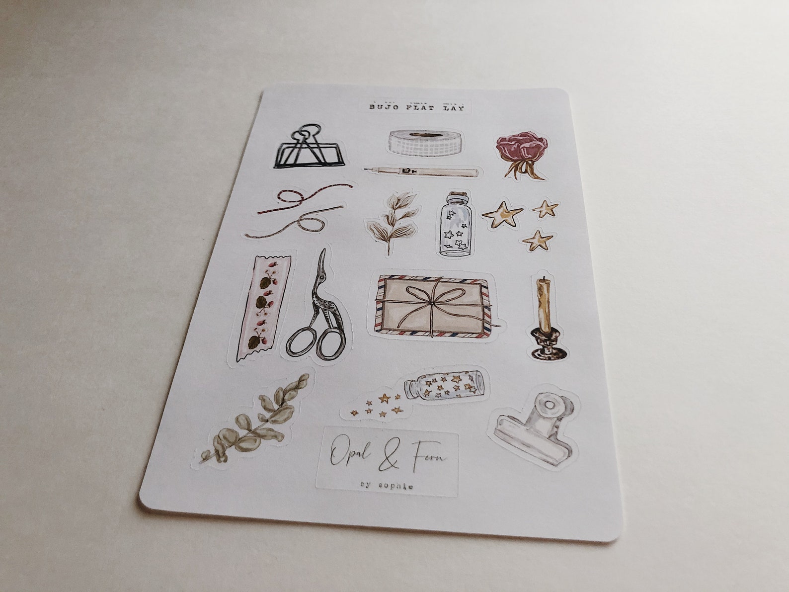 Bujo Flat Lay Sticker Sheet - Etsy
