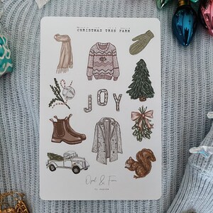 Feuille d’autocollants de la ferme d’arbres de Noël