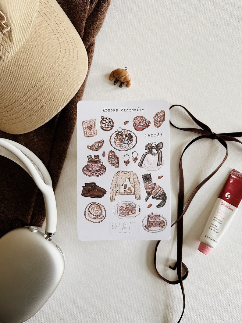Almond Croissant Sticker Sheet - Etsy