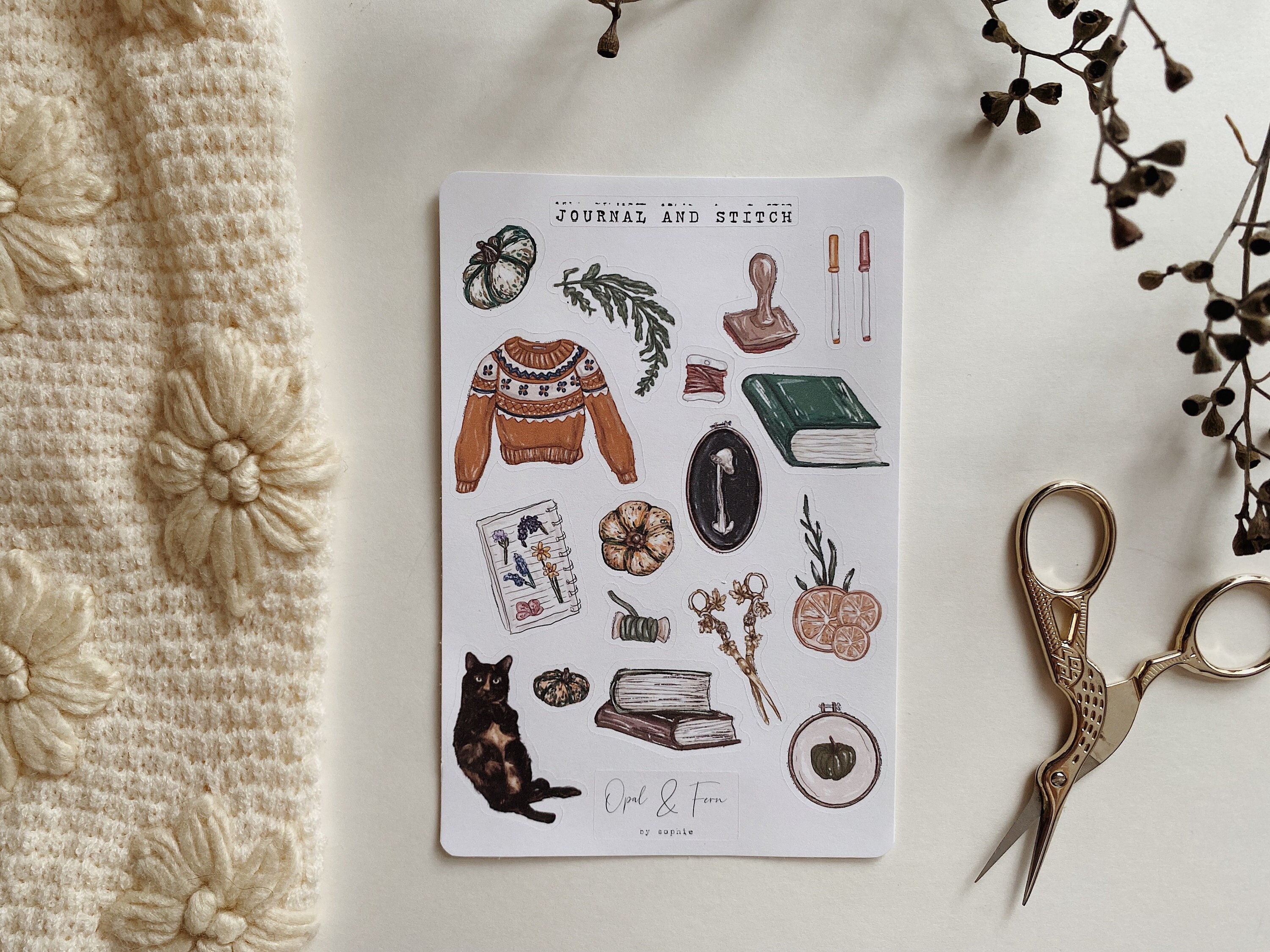 Journal and Stitch Sticker Sheet