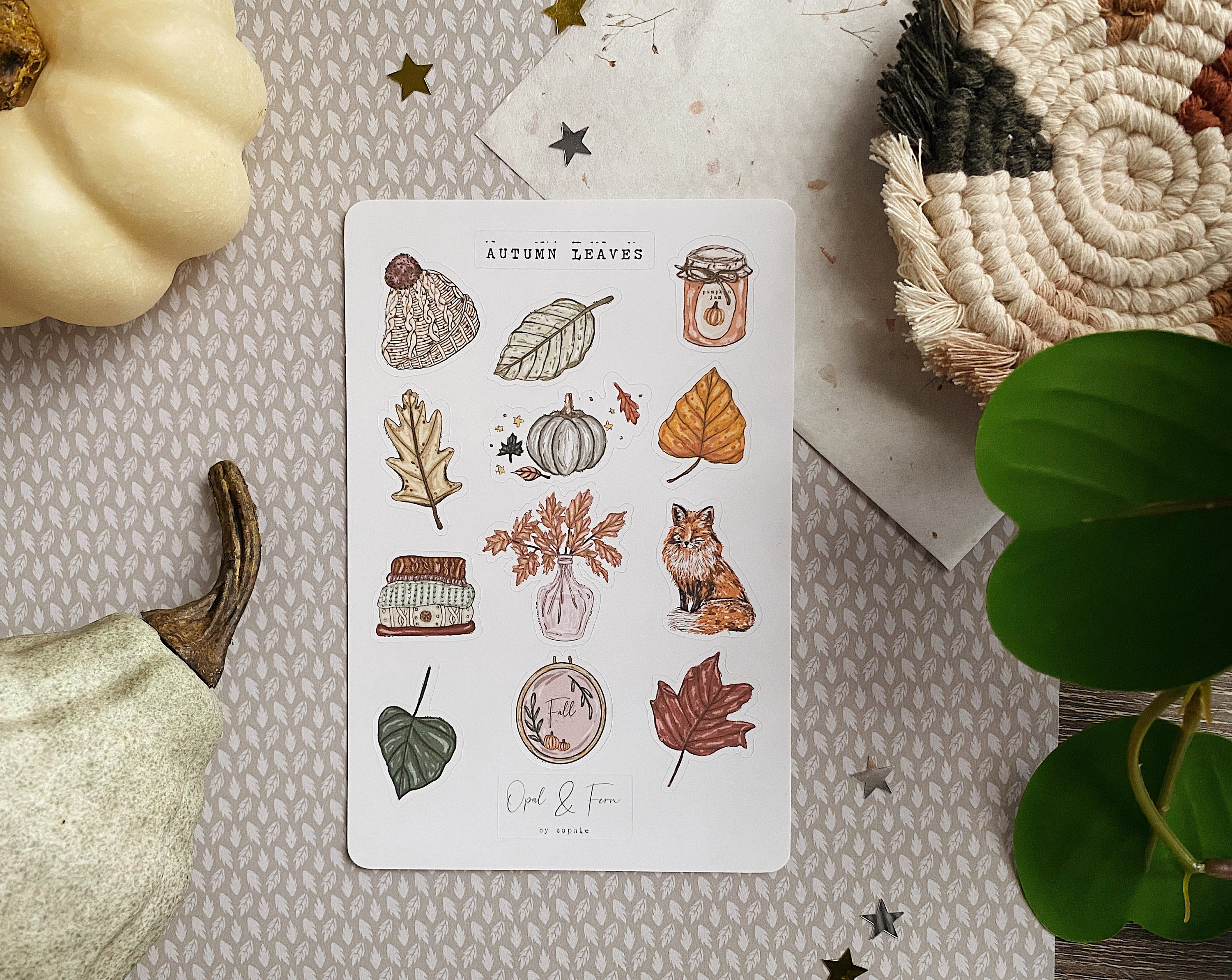 Autumn Leaves Sticker Sheet