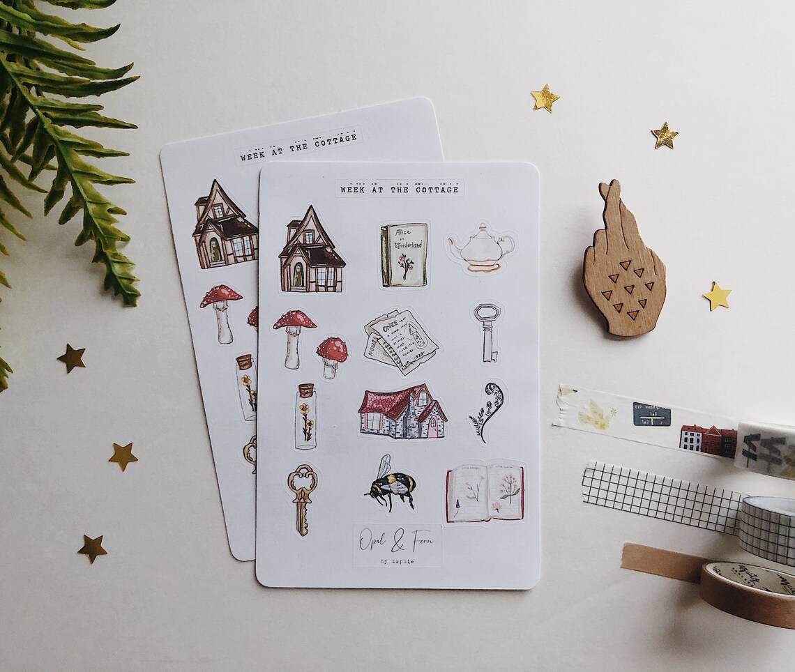 Week at the Cottage Sticker Sheet - Etsy