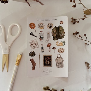 Herfst Cottagecore Sticker Sheet