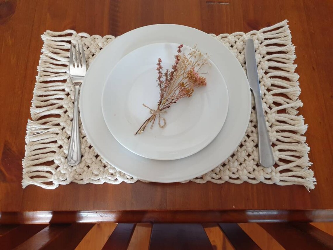 Handmade Macrame Placemats Place Mat Table Runner Etsy Australia