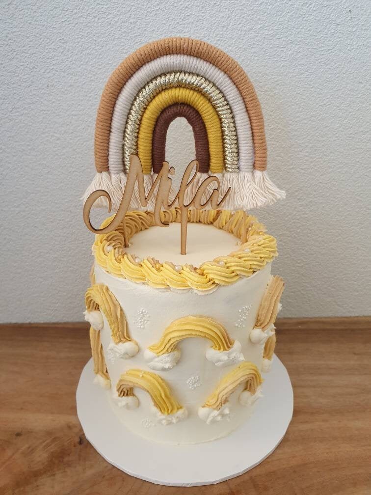 HandMade Macrame Rainbow Cake Topper Etsy