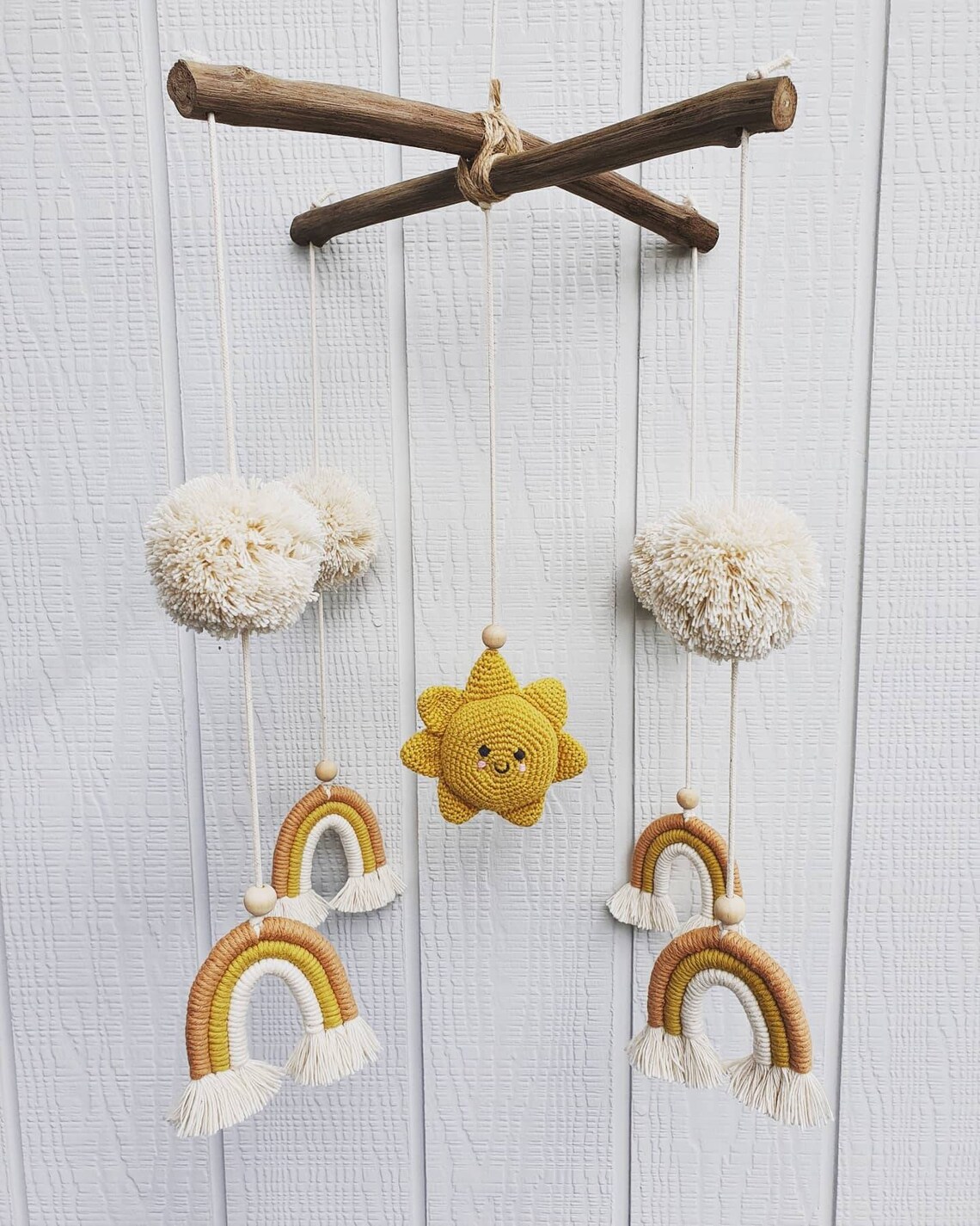 Handmade Macrame Rainbow Baby Mobile OR Wall Hanging Etsy Australia