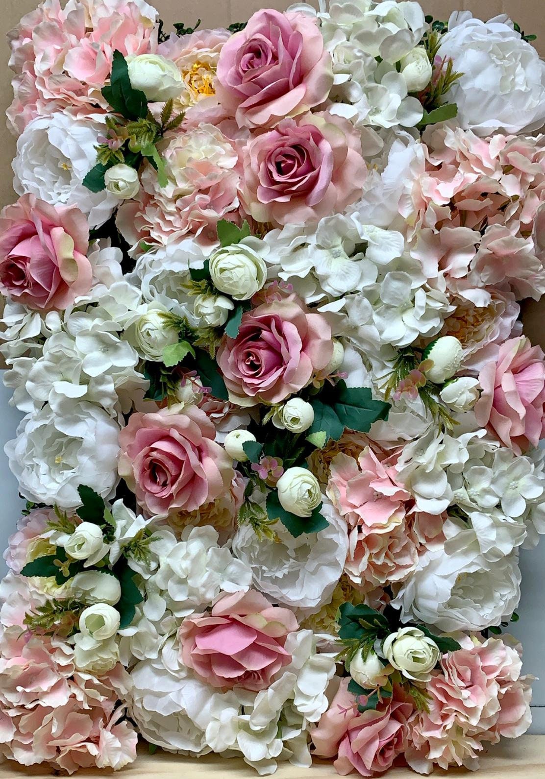 Artificial flower wall panels 60x40 flower panels Peony/Grass Etsy