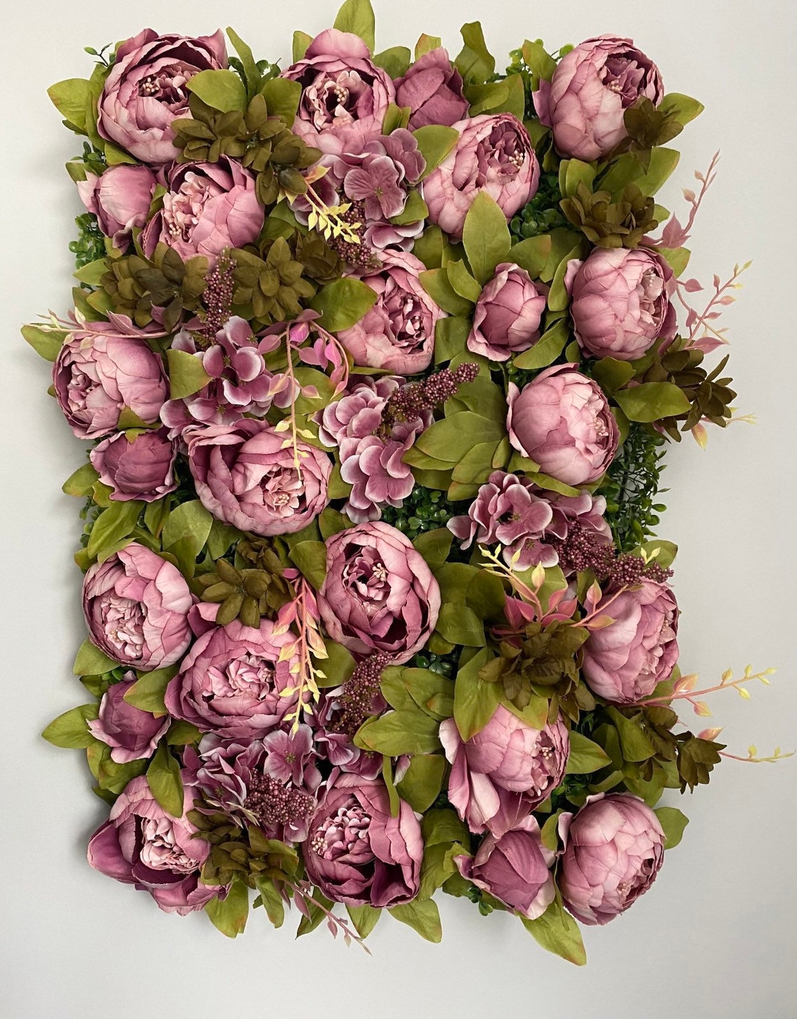 Artificial flower wall panels 60x40 flower panels Peony/Grass Etsy