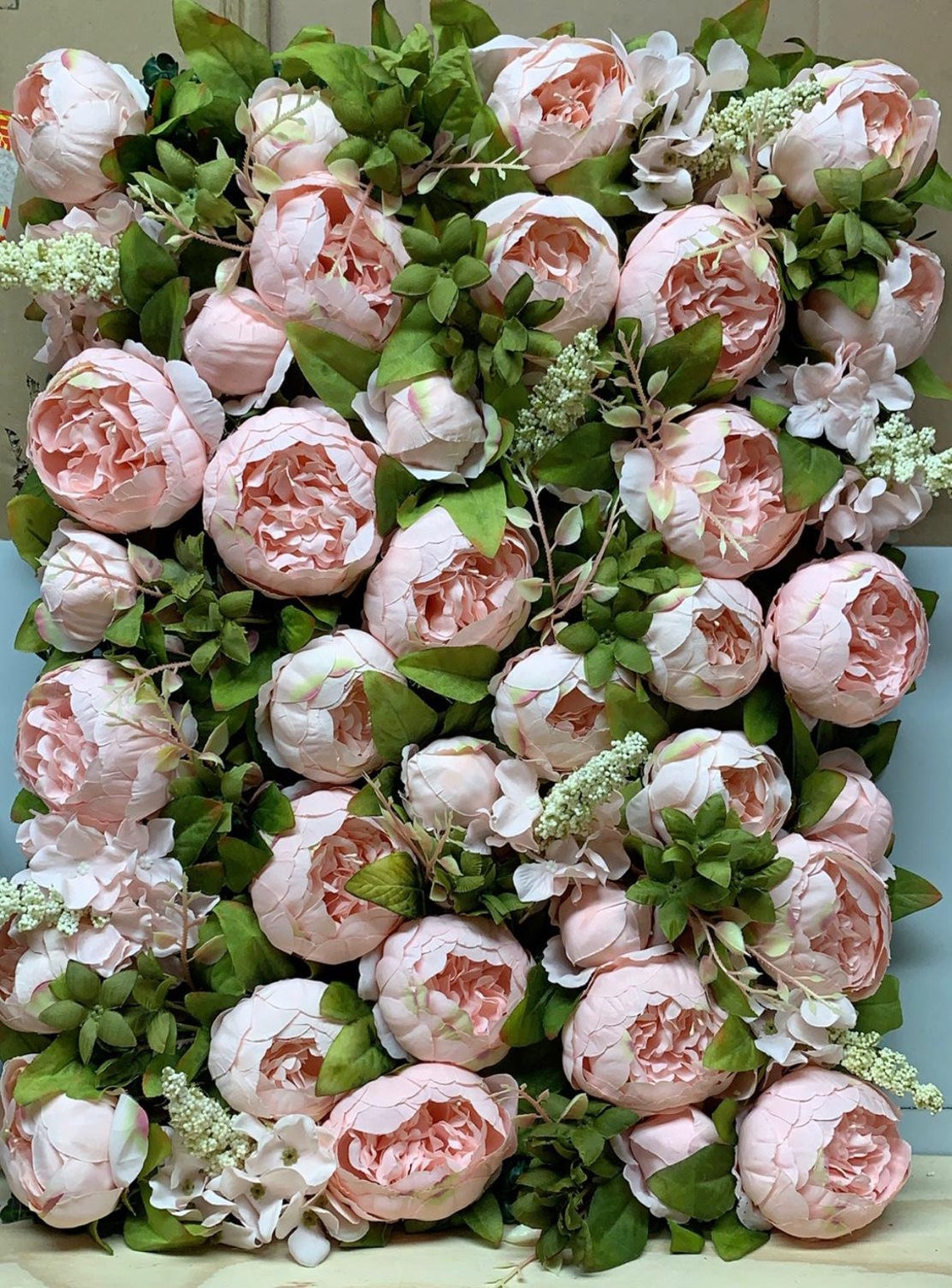 Artificial flower wall panels 60x40 flower panels Peony/Grass Etsy