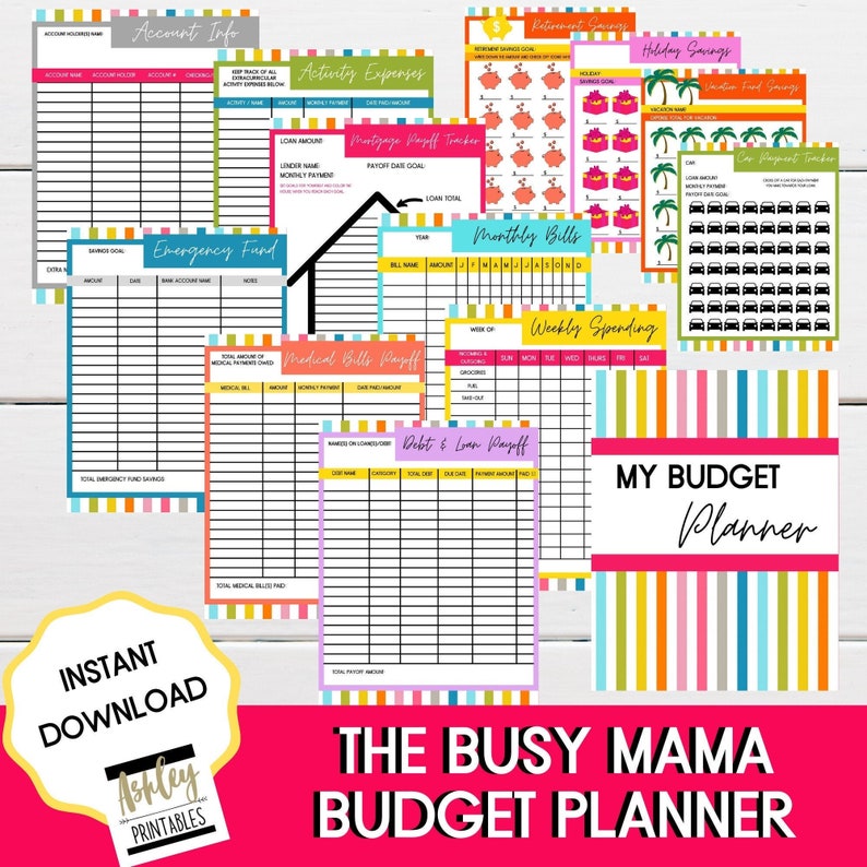 Busy Mama Budget Planner Printable Debt Payoff/family Budget Etsy