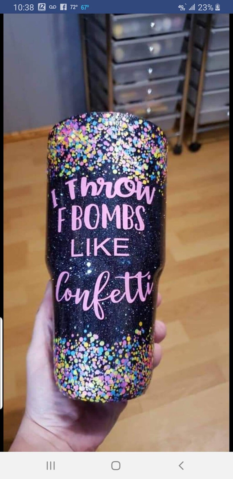Throw f bombs like confetti glitter 30oz double insulated stainless steel tumbler