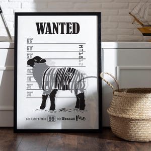 Lost Sheep Modern Christian Wall Art Print | I Am Number 100 | He Left the 99 to Rescue Me | Bible Verse Matthew 18:12 | Faith Decor Gift