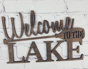 Lake house sign, welcome to the lake house decor, Wooden lake sign, Lake house gift