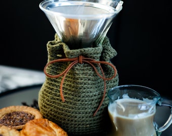 Easy Pourover Coffee Cozy Crochet Pattern | Passend für 6 Tassen Chemex