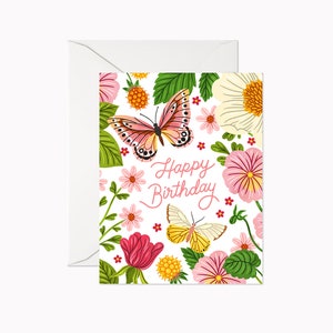 Carte joyeux anniversaire papillons