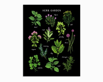 Herb Garden Art Print | Dark