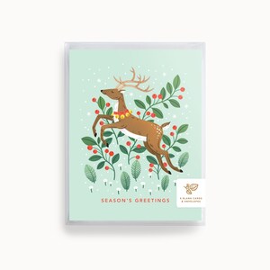 Carte de renne de vœux de saison | Lot de 8