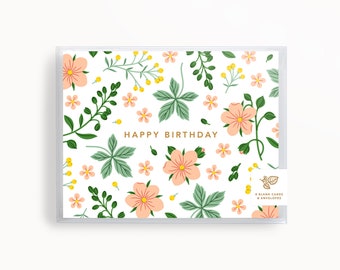 Wild Garden Happy Birthday Card | Set of 8
