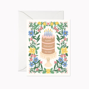Carte de gâteau de joyeux anniversaire