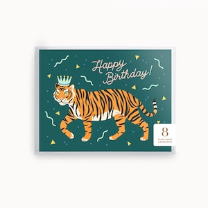 carte d'anniversaire tigre | Coffret de 8