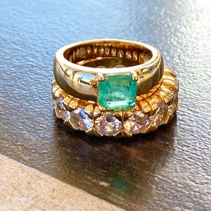 Eternity-Ring aus massivem 925er-Silber vergoldet mit 18-karätigem Gold