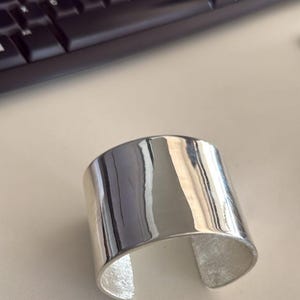 Solid 925 silver rigid bracelet, polished and satin finish