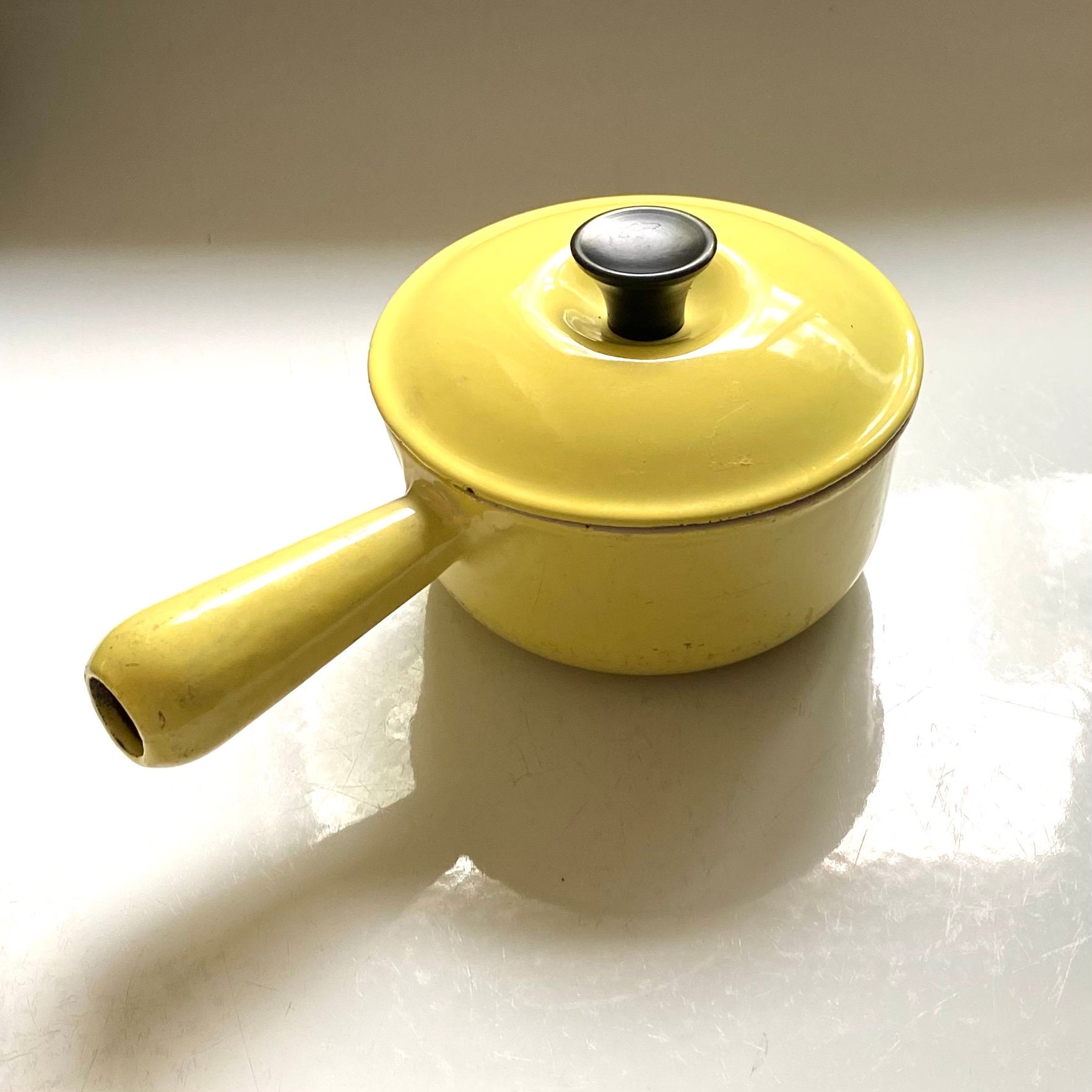 Vintage Le Creuset Yellow Saucepan 14 Small Yellow La Creuset Etsy