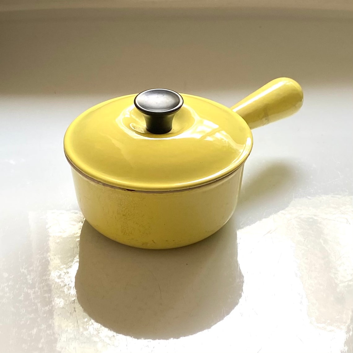 Vintage Le Creuset Yellow Saucepan 14 Small Yellow La Creuset Etsy
