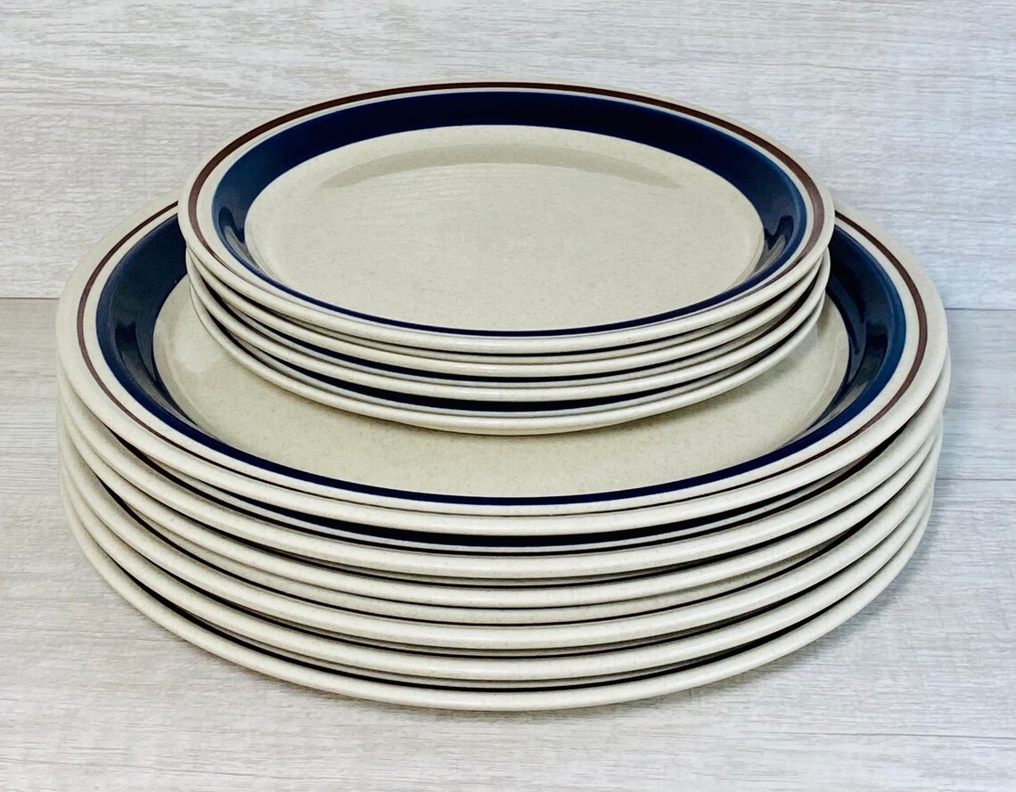 Vintage Contemporary Chateau Plates Speckled Stoneware Hand Etsy