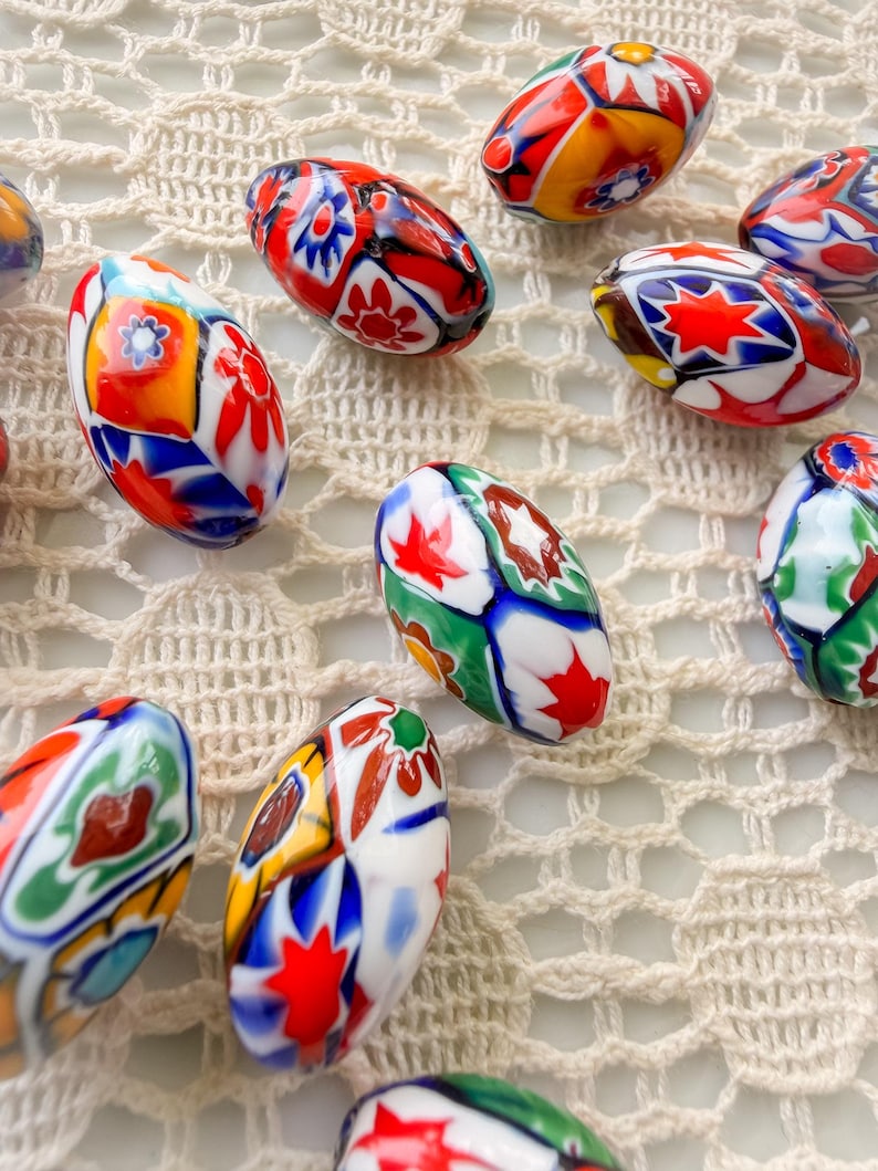 Vintage Ercole Moretti Millefiore Beads, Mid Century 1950s-1970s ...