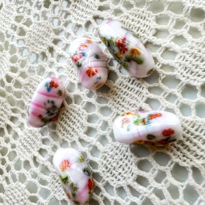 Rare Pink Swirl Japanese Tombo Milliefiore Glass Bead Variety