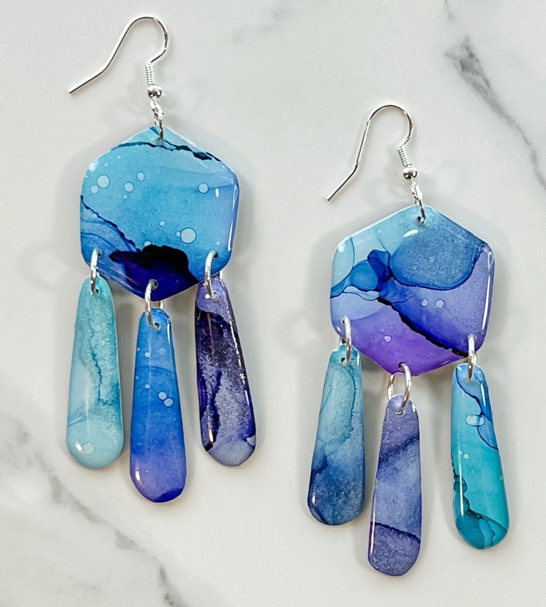 Alcohol Ink Art Earrings Assorted Styles Etsy