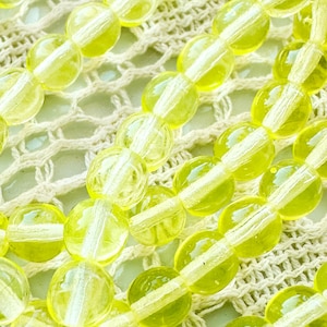 Uran Vaseline Glas Druks | 6mm | 25 Perlen pro Strang
