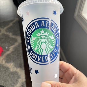 Custom Florida Atlantic University Starbucks Tumbler, Bed Party, Graduation