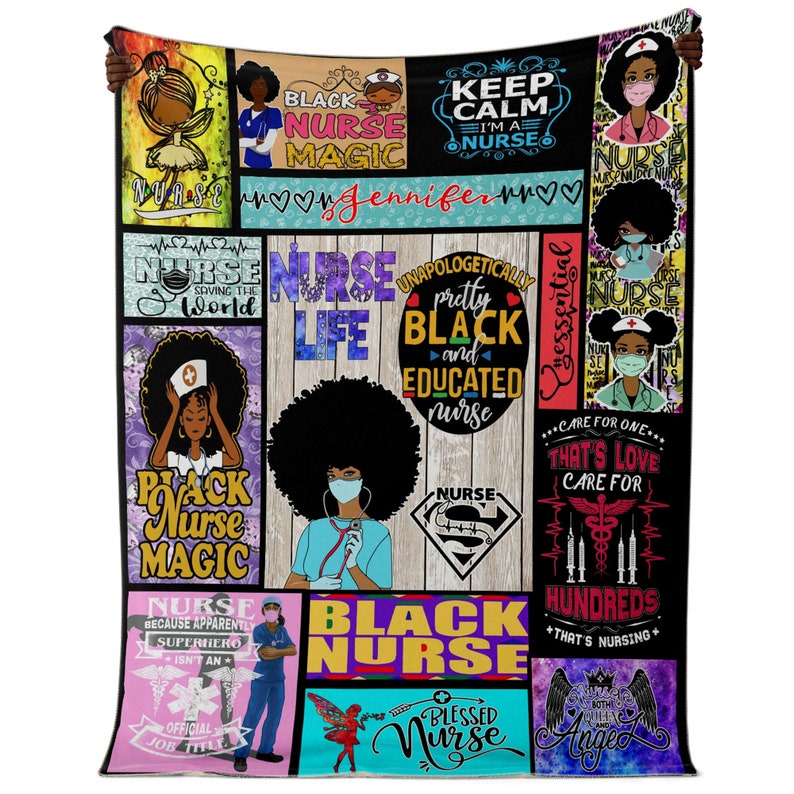 Unapologetic Black Nurse Blanket Custom Name Throw Blanket Etsy
