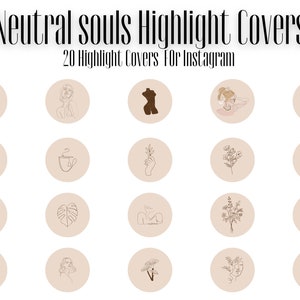 Neutral Souls Instagram highlight covers, Highlight Covers, Instagram Covers, PNG files, JPEG files, Instagram, Digital download, Neutral