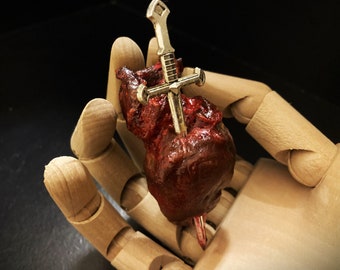 Enchanted Turkey Heart with Sword Piercing - Mummified Oddity