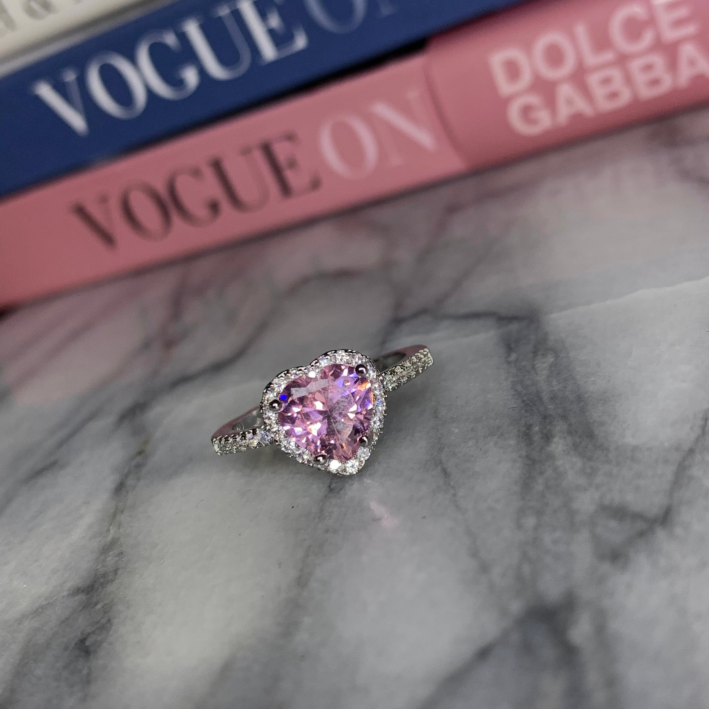 Heart Shaped Pink Diamond Halo Engagement Ring with Pave | Sunny Eden