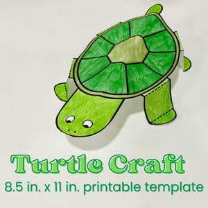 Summer Craft for Kids, Turtle Craft, Paper Craft, Printable Summer Crafts, Activities for Kids, Kid Craft Printables, Paper Craft Templates