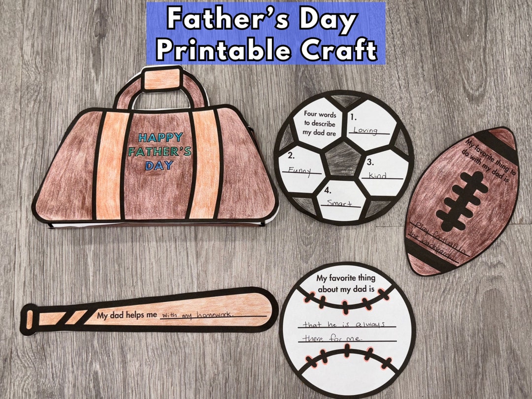 Father's Day Craft for Kids, Father's Day Printable Card, Father's Day ...
