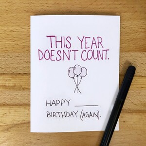 Cette année ne compte pas carte d’anniversaire, carte d’anniversaire Covide, 2020 Sucks Carte, Carte Coronavirus, Carte d’anniversaire personnalisable, Carte intérieure vierge